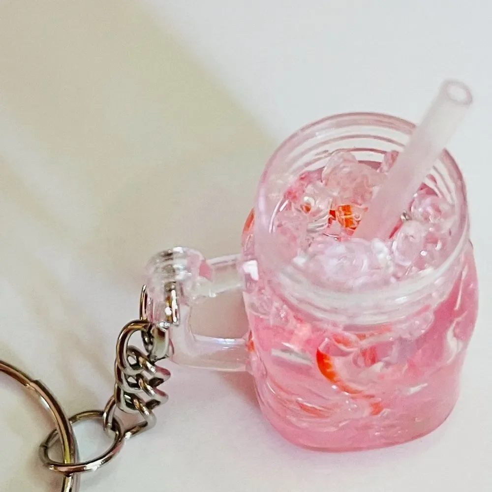 Strawberry Drink Cooler Keychain
